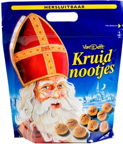 Dutch Pepernoten in large stand-up pouch, with handle